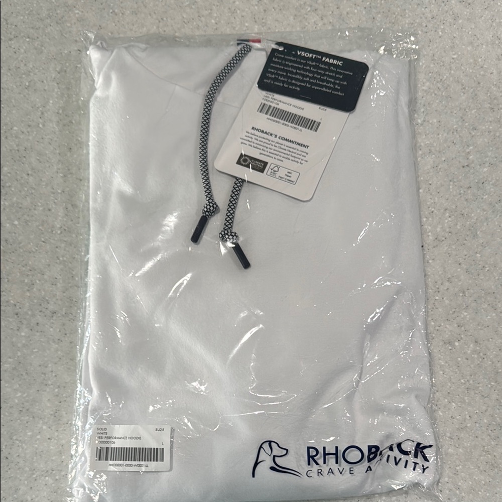 Rhoback - white hoodie (brand new)